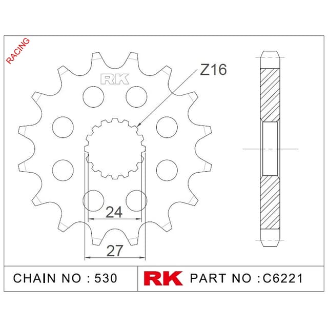 Suzuki GSX-R 1300 HAYABUSA RK Çelik Ön Dişli Racing C6221-18-2Q