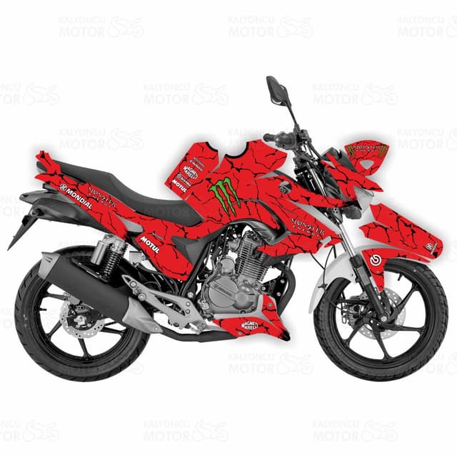 Mondial Drift 125 L No:1 Design Kırmızı Beyaz Sticker Kaplama