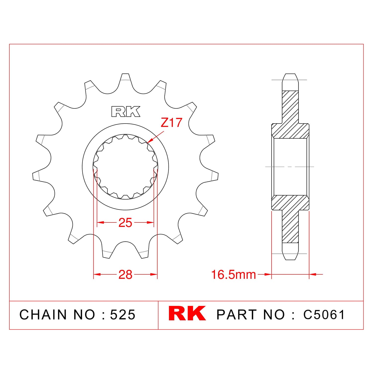 Ktm ADVENTURE 1050 RK Çelik Ön Dişli C5061-17