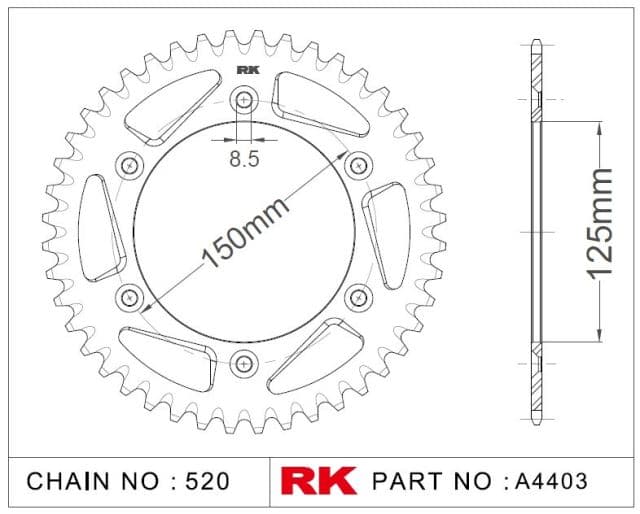 Husqvarna FC 250 Rk Alüminyum Arka Dişli Turuncu A4403-51-1N