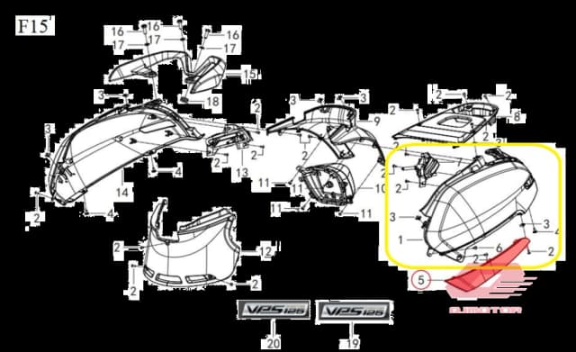 Qj Ltm 125 Arka Yan Panel Sol Siyah