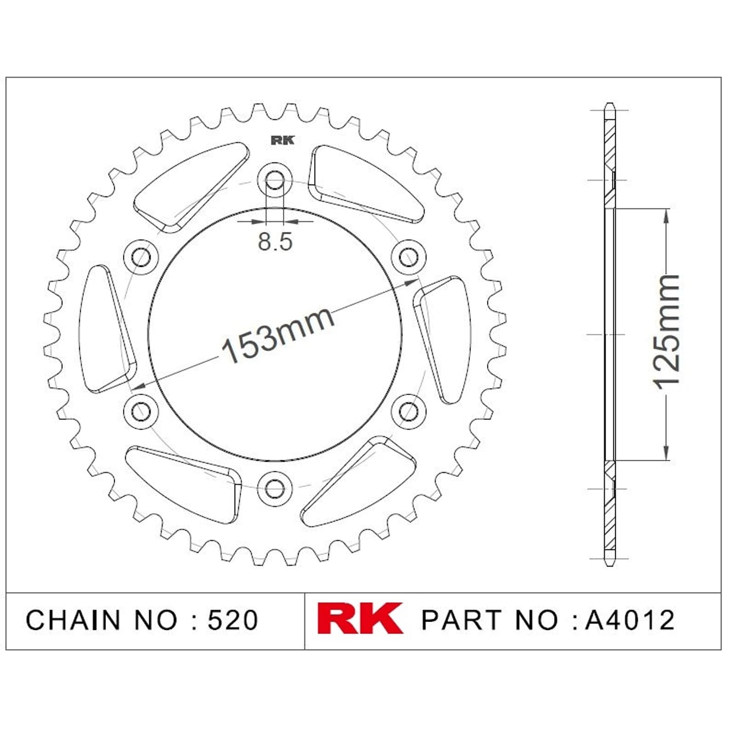 Honda XR 650 R RK Aluminyum Arka Dişli A4012-48