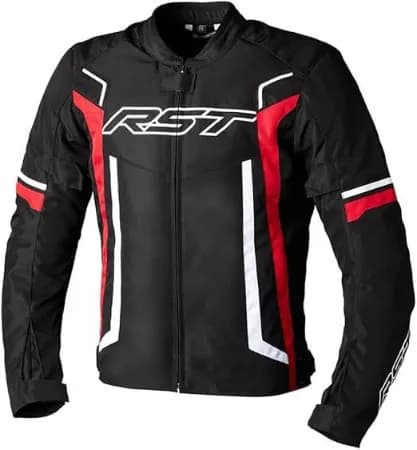 RST Pilot Evo Mevsimlik Motosiklet Ceketi Siyah Beyaz Kırmızı