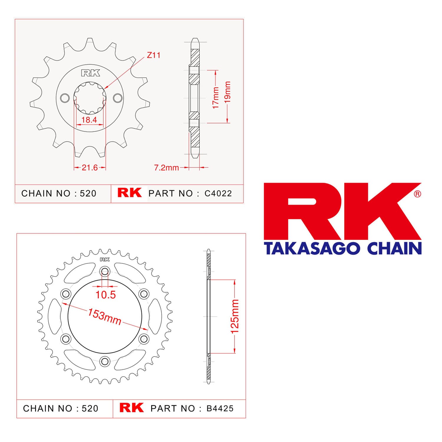Honda CRF 250 L Rk Ön Arka Dişli 520 - 14/40 T - görsel 2