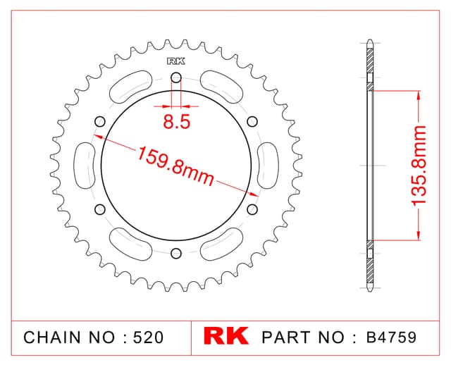 Bmw F 650 GS DAKAR RK Çelik Arka Dişli B4759-47