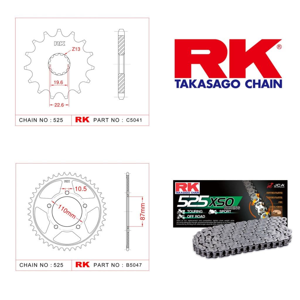 Suzuki GSF 650 BANDIT S Rk X-ring Zincir Dişli Set 525 XSO-15/48T