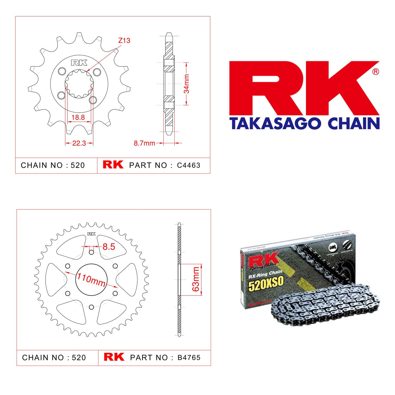 Ktm RC 390 Rk X-ring Zincir Dişli Set 520 XSO 15/45T - görsel 3