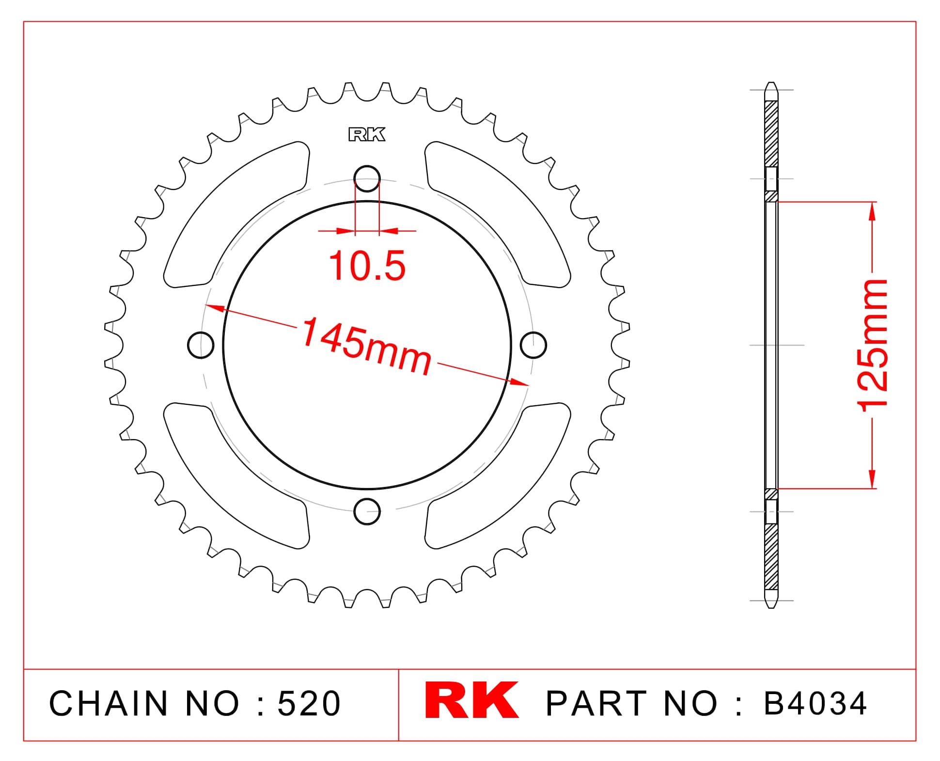Yamaha XT 600 Z TENERE RK Çelik Arka Dişli B4034-46