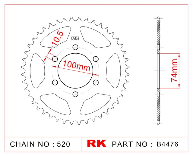 Hyosung AQUILA 250 RK Çelik Arka Dişli B4476-46
