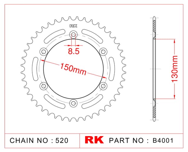 Yamaha WR 250 F RK Çelik Arka Dişli B4001-50
