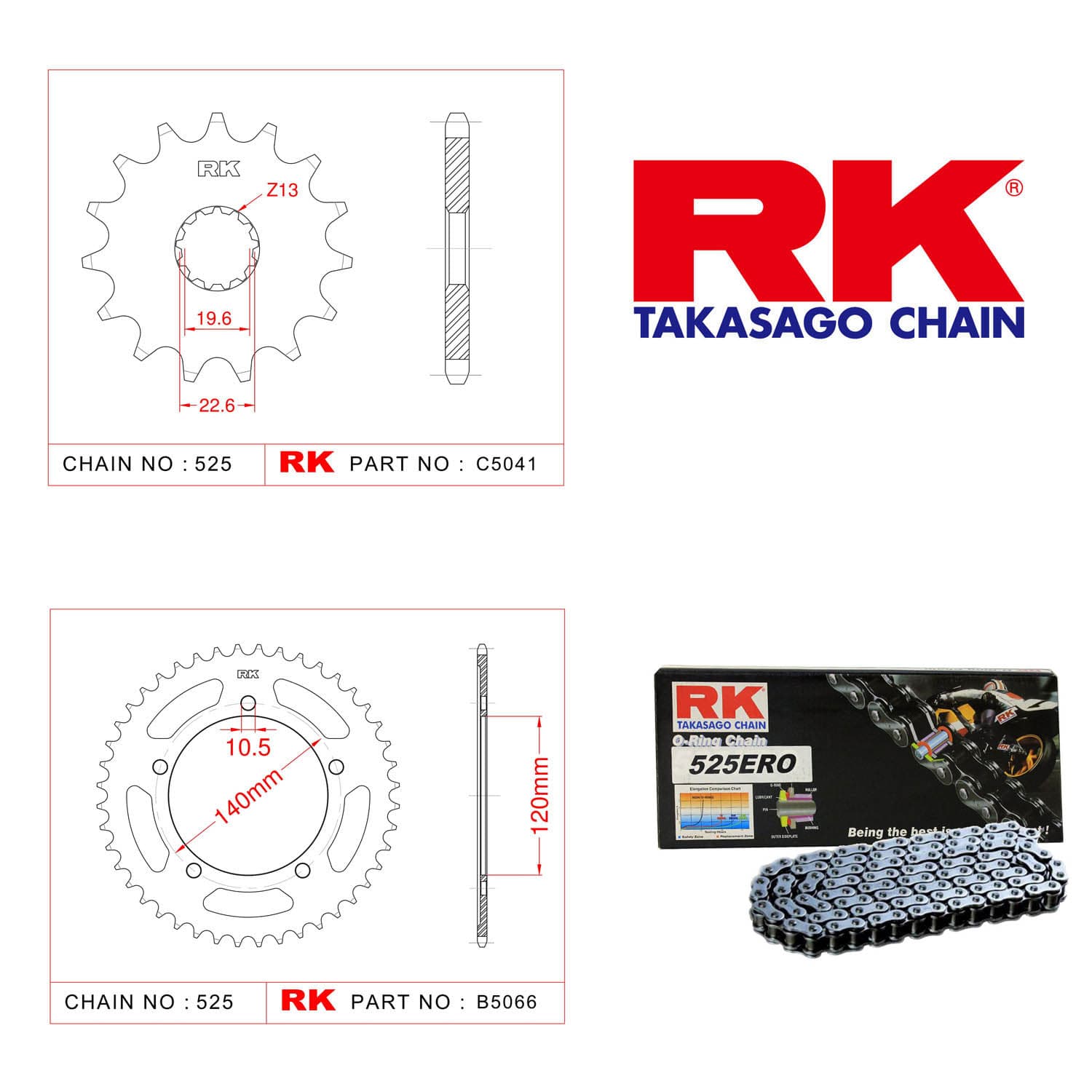 Suzuki GSX-R 750 Rk Zincir Dişli Set 525 ERO O-Ring 17/42T