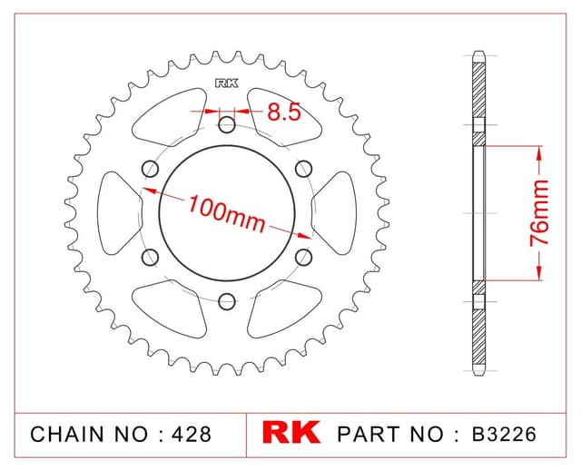Yamaha YZF-R 125 Rk Çelik Arka Dişli B3226-52