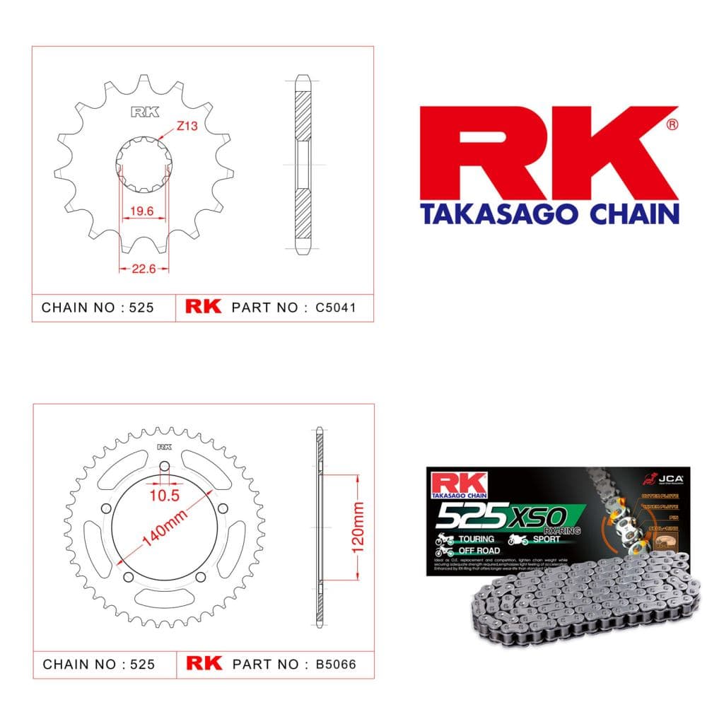 Suzuki DL 1000 V-STROM Rk X-ring Zincir Dişli Set 525 XSO-17/41T