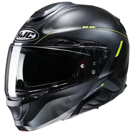 HJC RPHA91 Combust MC3HSF Çene Açılır Motosiklet Kaskı Neon Sarı Siyah