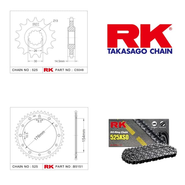 Honda VFR 800 X CROSSRUNNER ABS Rk X-ring Zincir Dişli Set 525 XSO-16/43T
