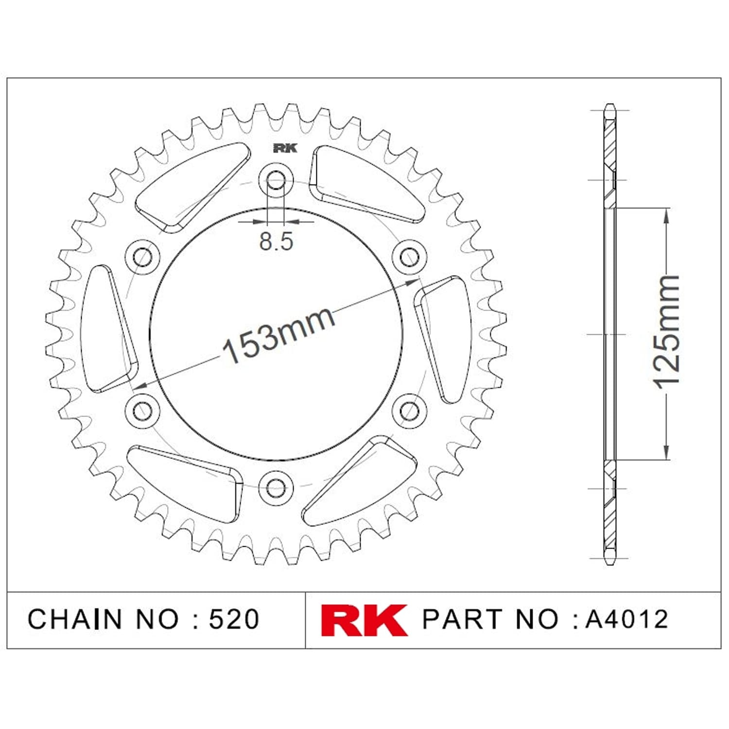 Honda CRF 250 R RK Aluminyum Arka Dişli A4012-51