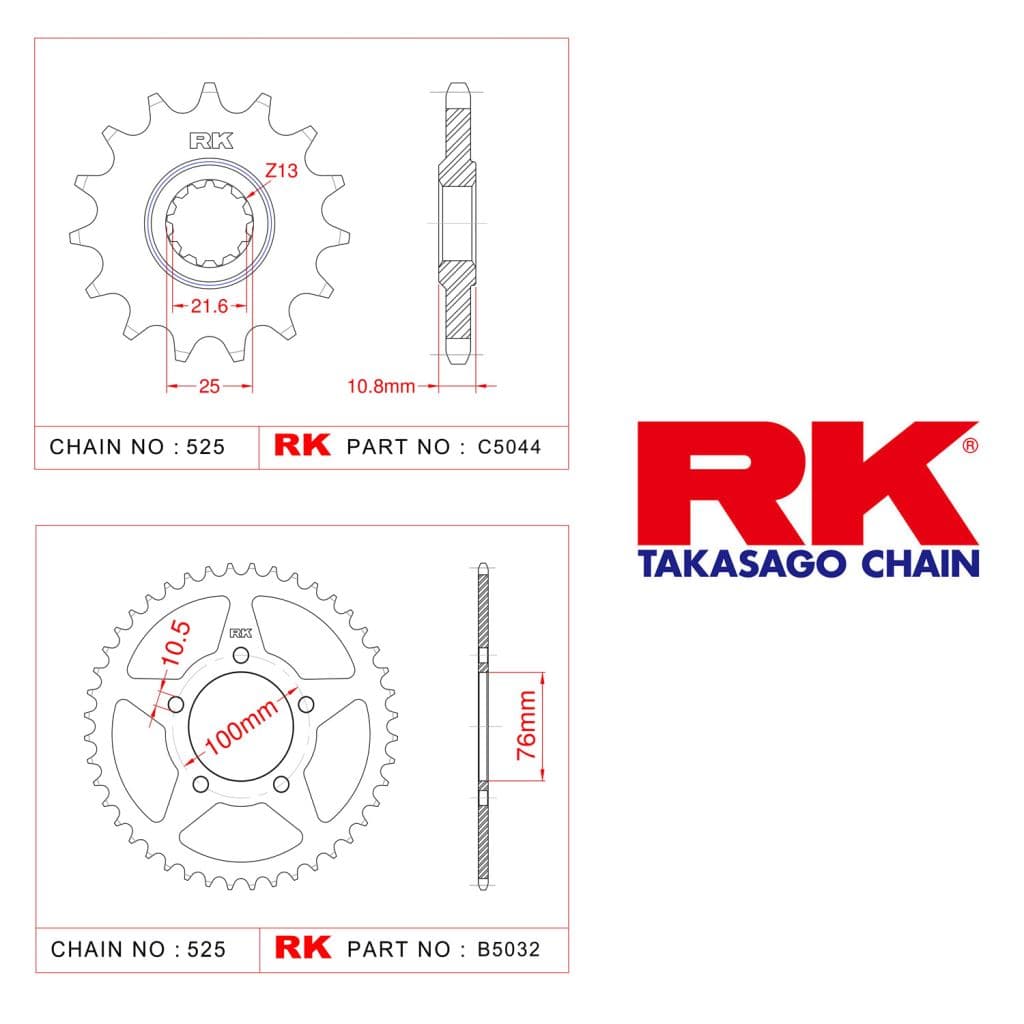 Benellı TNT 250 Rk Ön Arka Dişli 525 -14/44T