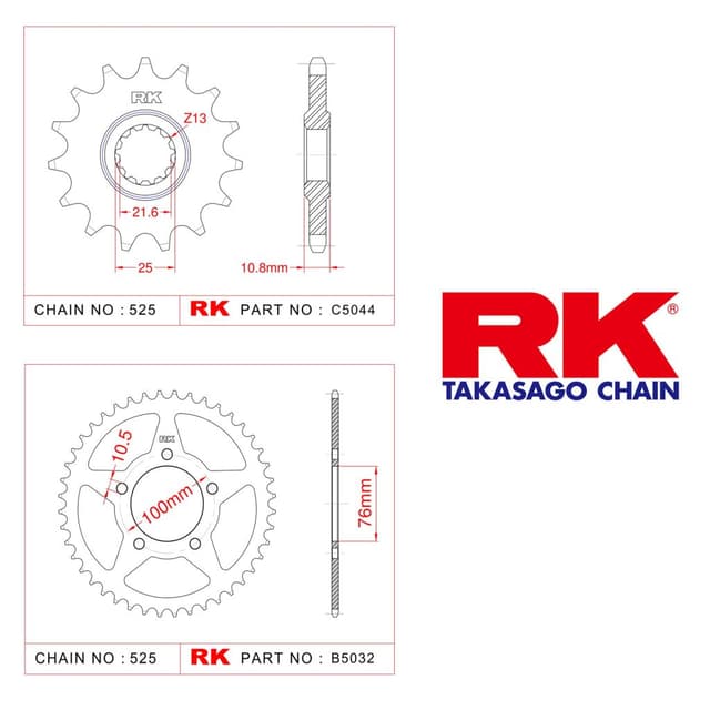 Benellı TNT 250 Rk Ön Arka Dişli 525 -14/44T