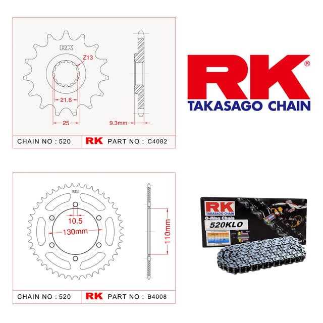 Kawasaki Z 250 SL Rk Zincir Dişli Set 520 KLO O-Ring 14/42T