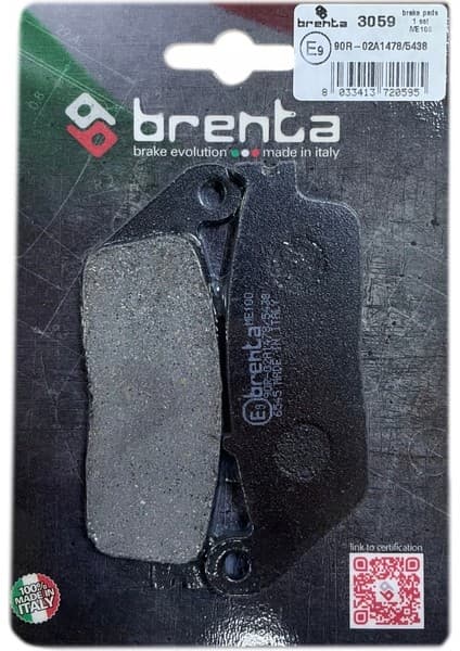 Brenta Kawasaki Kle 650 Versys Ön Fren Balata Brenta (Made In Italy)