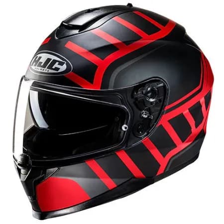 HJC C70N Holt MC1SF Kapalı Motosiklet Kaskı Siyah Kırmızı