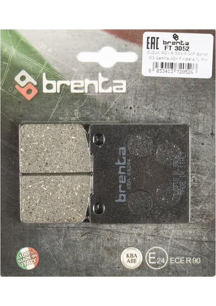 Brenta Kawasaki Zx-12 R Arka Fren Balata Brenta (Made In Italy)