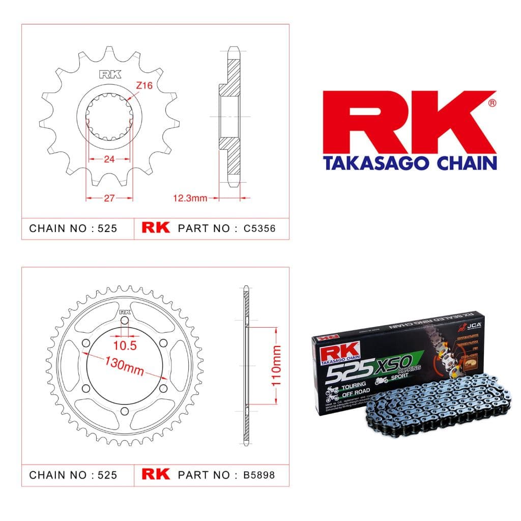 Suzuki GSX-R 1000 Rk Zincir Dişli Set 525 XSO X-Ring 17/45T