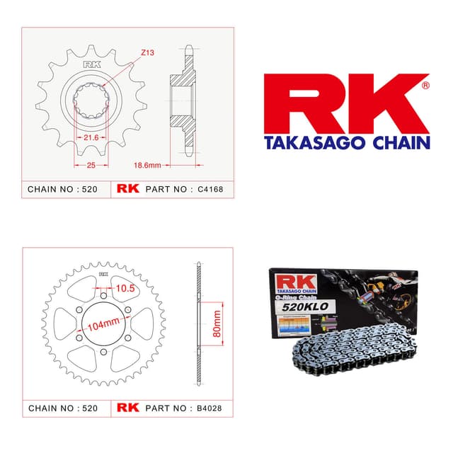 Kawasaki Z 750 Rk Zincir Dişli Set 520 KLO O-Ring 15/43T