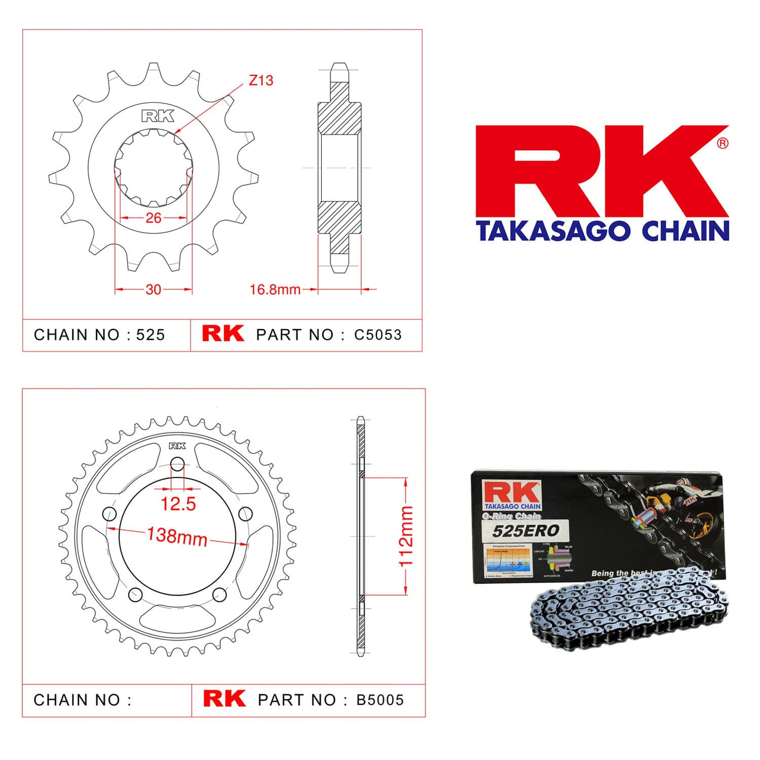 Honda CB 600 F HORNET Rk Zincir Dişli Set 525 XSO RX-Ring 16/43T - görsel 4