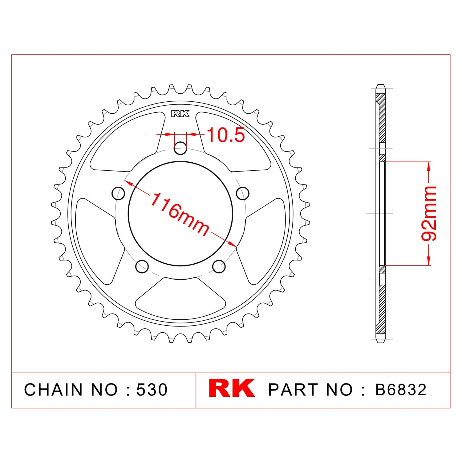 Kawasaki ZZR 1400 RK Çelik Arka Dişli B6832-42