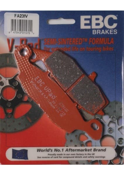 Ebc FA231V 2004-2007 Kawasaki Z 750 S Uyumlu Ön Fren Balatası (Sağ) Yarı Sinterli Balata