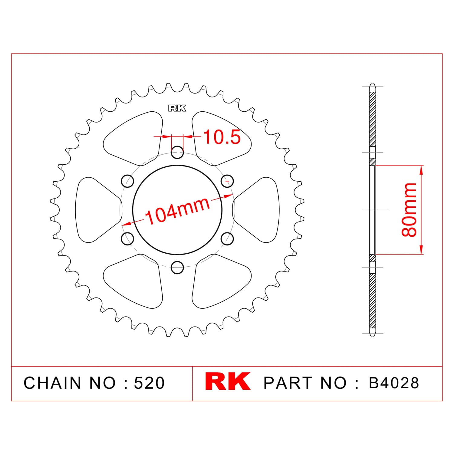 Kawasaki ZX-6 R NINJA RK Çelik Arka Dişli B4028-43