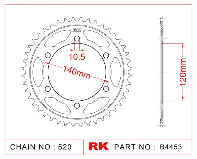 Kawasaki EN 500 RK Çelik Arka Dişli B4453-42