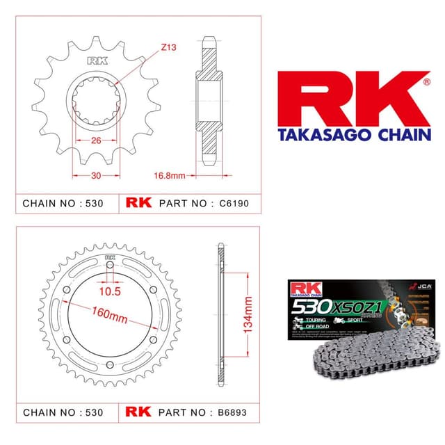 Honda CBR 1000 RR Rk X-ring Zincir Dişli Set 530 XSO-16/42T