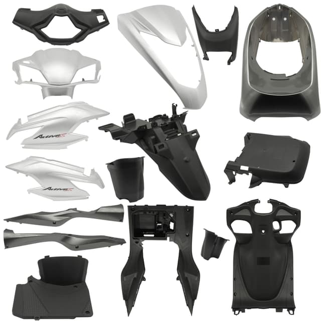 Honda Activa S Kaporta Set Gri (Yeni Model) 16 Parça