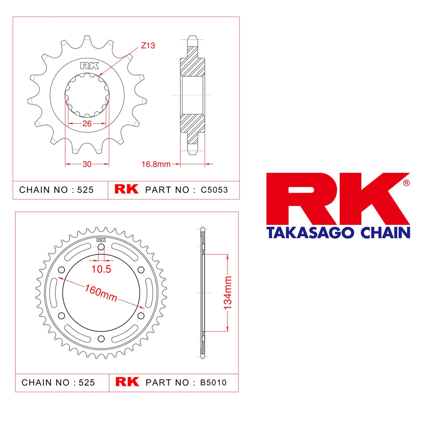 Honda CBR 600 F Rk Ön Arka Dişli 525 - 16/45 T - görsel 2