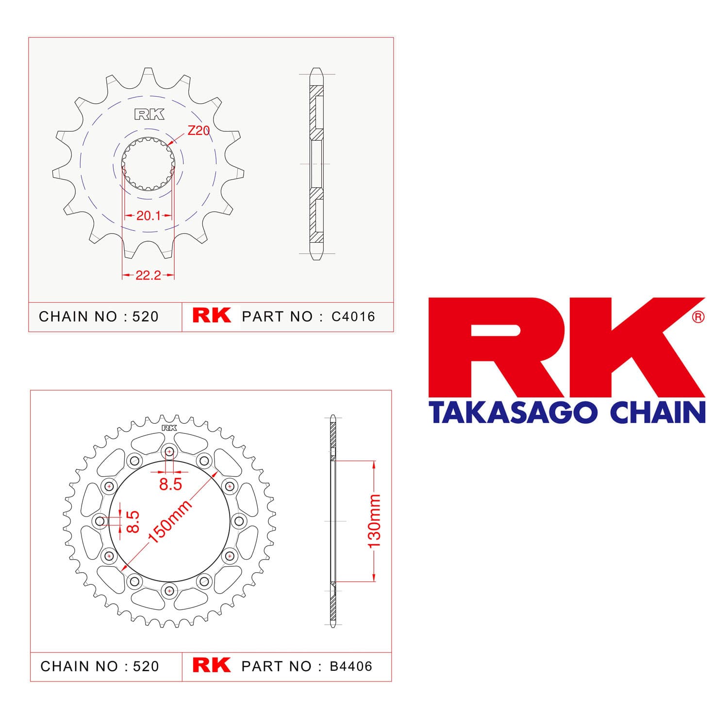 Yamaha WR 250 R Rk Ön Arka Dişli 520 - 13/42 T - görsel 2