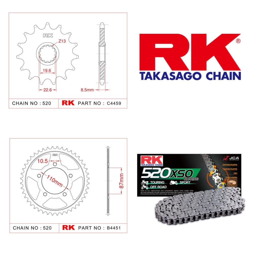 Suzuki GSX-R 250 Rk RX-ring Zincir Dişli Set 520 XSO 14/46 T