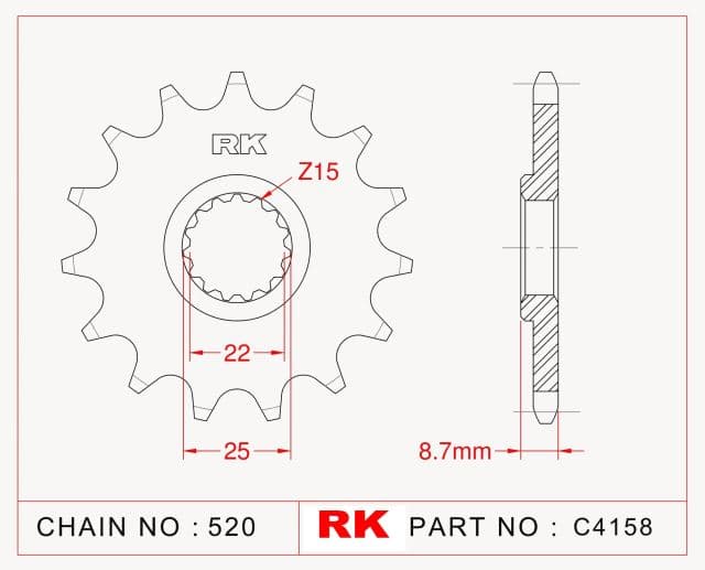 Ktm FREERIDE 250 R Rk Çelik Ön Dişli C4158-12