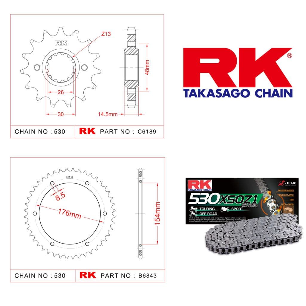 Honda VFR 800 F ABS Rk X-ring Zincir Dişli Set 530 XSO-16/43T