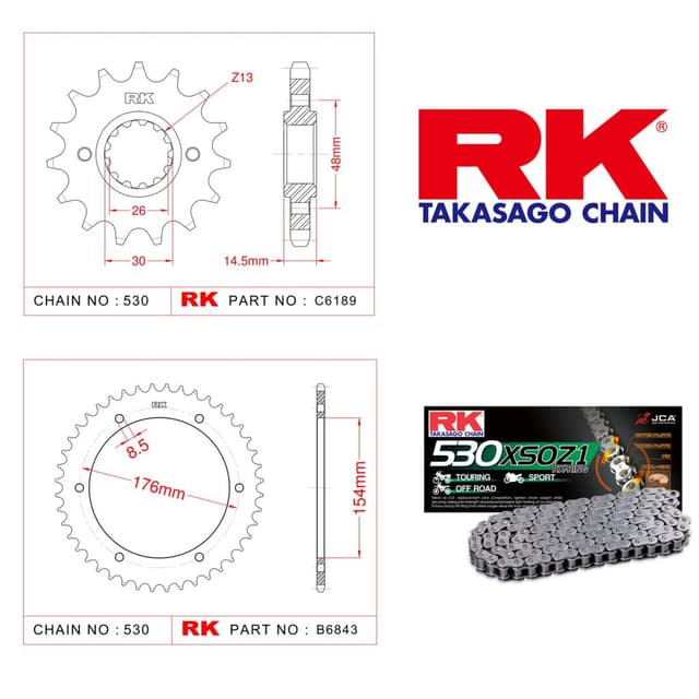 Honda VFR 800 F ABS Rk X-ring Zincir Dişli Set 530 XSO-16/43T