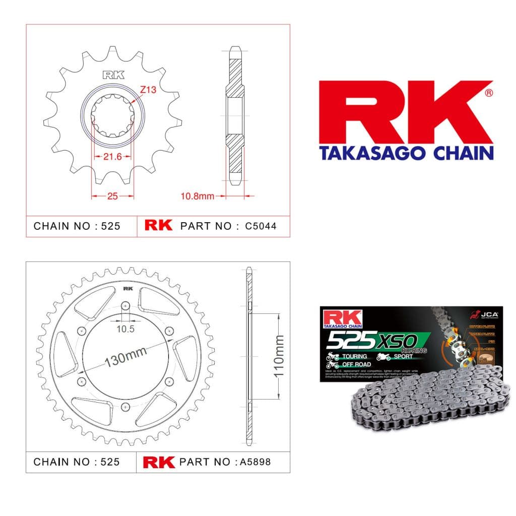 Yamaha YZF-R6 Rk X-ring Zincir Dişli Set 525 XSO-16/45T