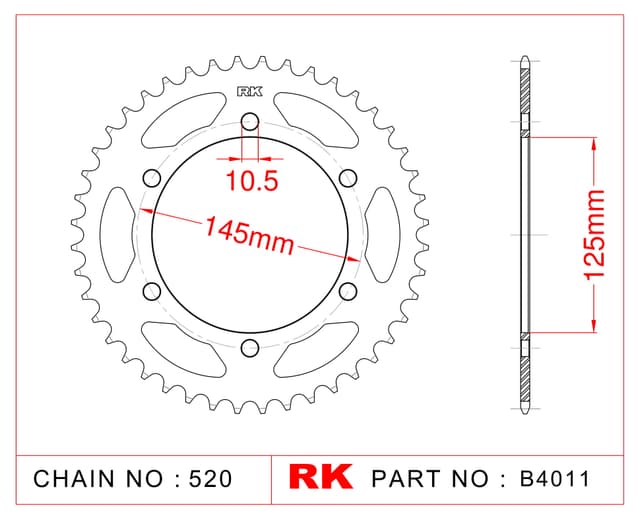 Yamaha XTZ 660 TENERE RK Çelik Arka Dişli B4011-45