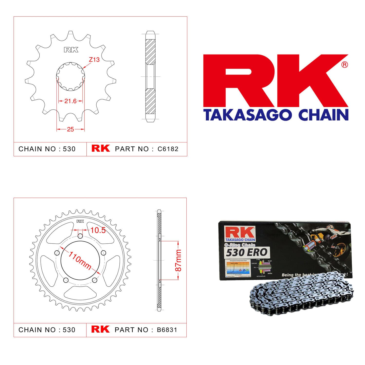 Suzuki GSF 600 BANDIT Rk Zincir Dişli Set 530 ERO O-Ring 15/47T