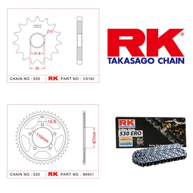 Suzuki GSF 600 BANDIT Rk Zincir Dişli Set 530 ERO O-Ring 15/47T