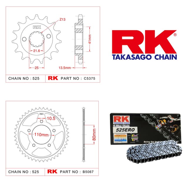 Honda VT 600 SHADOW Rk Zincir Dişli Set 525 ERO O-Ring 16/44T