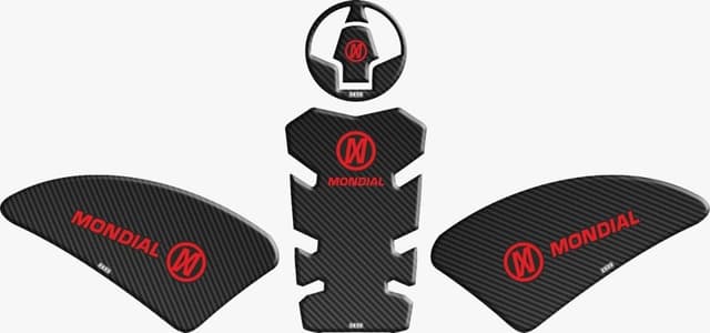 Mondial Drift 125 L Tank Pad Karbon Kırmızı