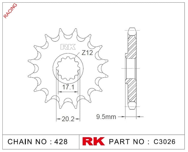 Ktm SX 85 RK Çelik Ön Dişli Racing C3026-14-7Q