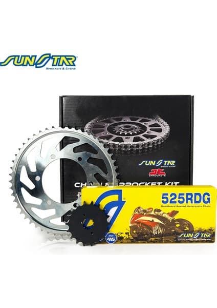 Sunstar Zincir Dişli Seti Kawasakı Z 1000 (1000 Cc) (2003-2006) Zincir : 525RDG (ÇELIK)-112 Dişli: (16T-42T) Kawasakı Z 1000 1000CC
