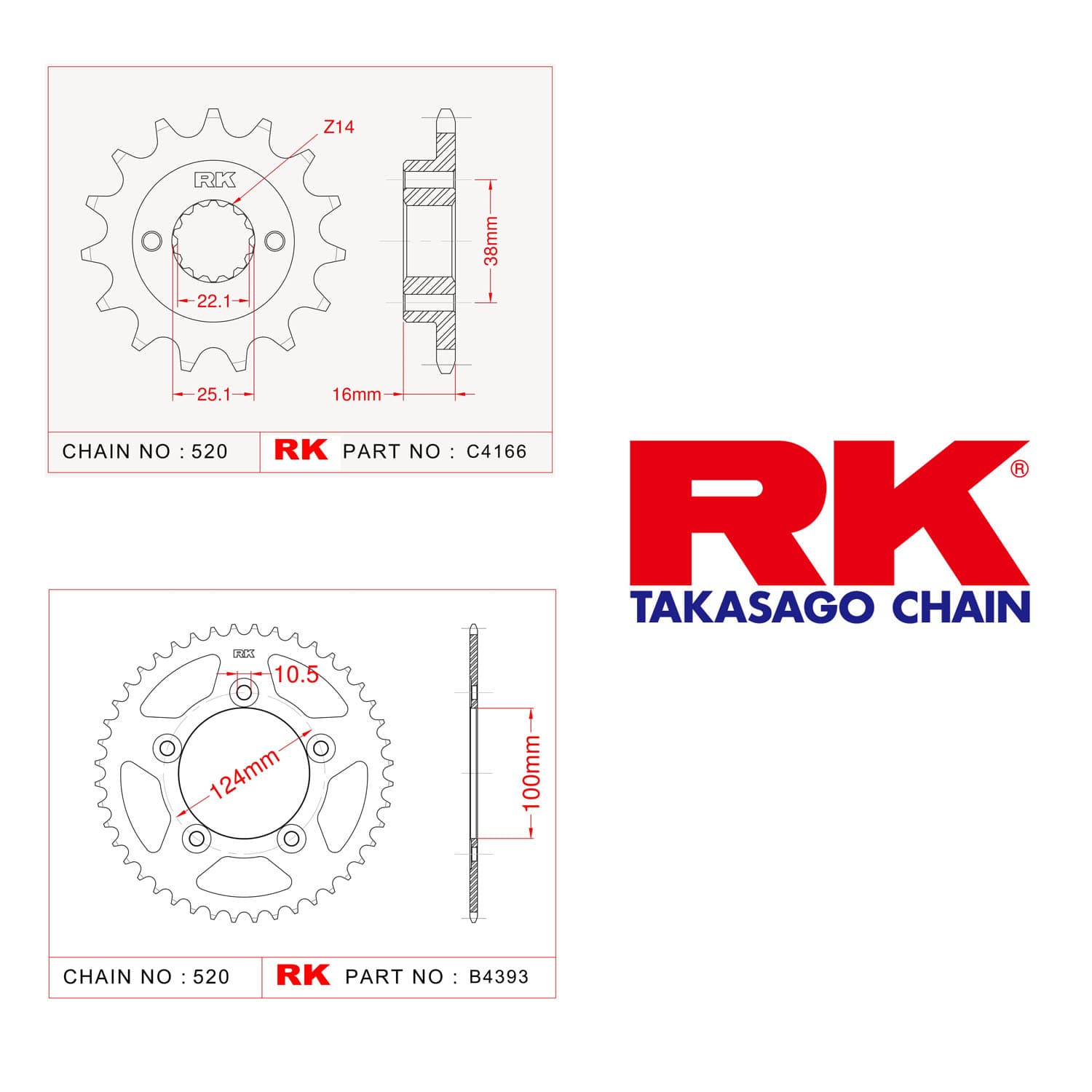 Ducati SCRAMBLER CAFE RACER  Rk Ön Arka Dişli 520 - 15/46 T - görsel 2